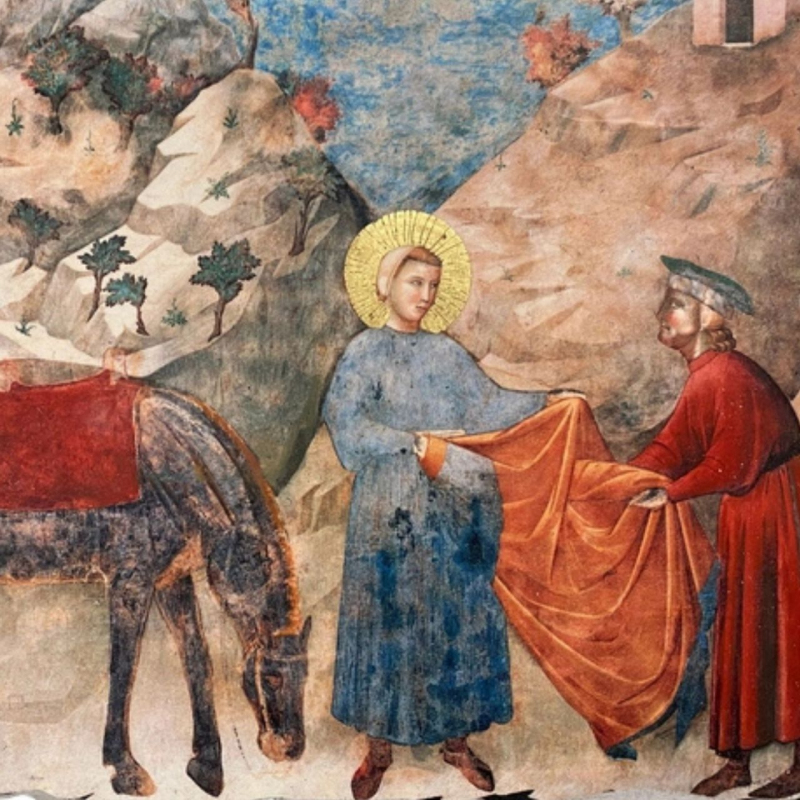 shop Giotto, St. Francis gives his cloak to a poor man