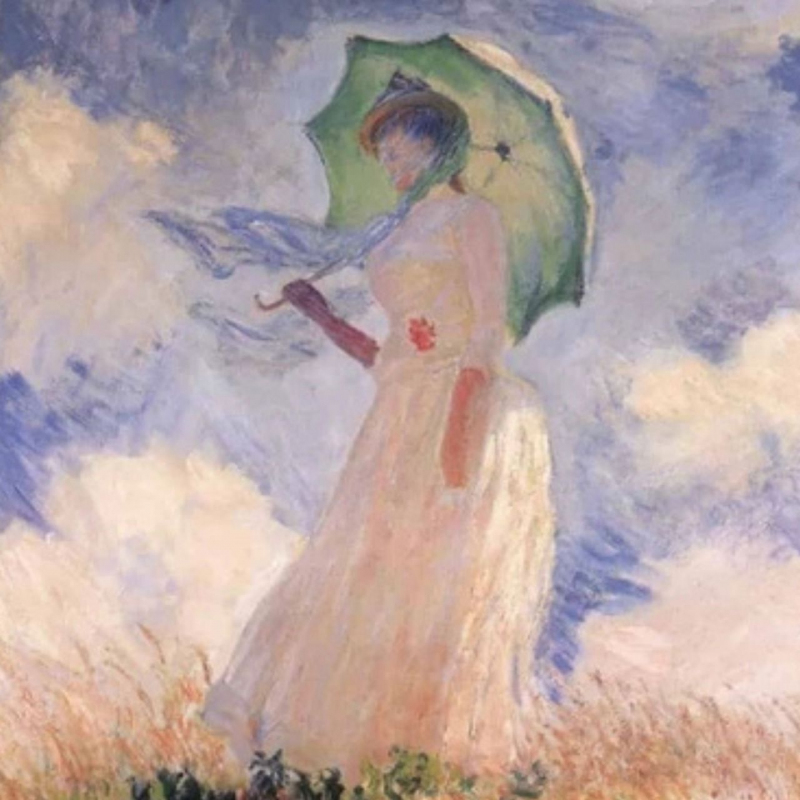 shop Claude Monet, Donna con il parasole girata verso sinistra