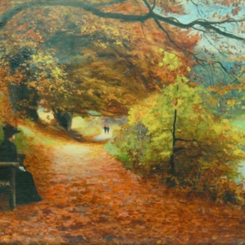 shop Hans Anderson Brendekilde, Sentiero boschivo (tela)