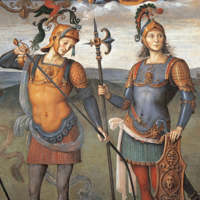 shop Pietro Perugino, Eroi dell'antichità (affresco, particolare)