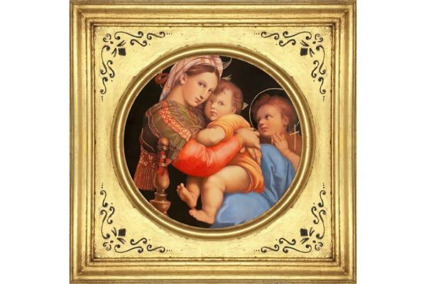 Riproduzione Raphael Sanzio, Madonna of the Chair (panel, option 2